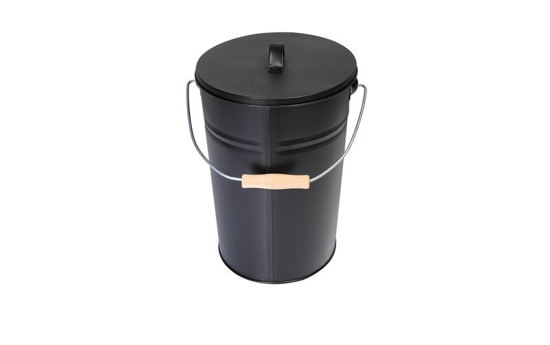 Kamino Ascheeimer mit Deckel, 15 l, Schwarz Grill- und Feuerstelle