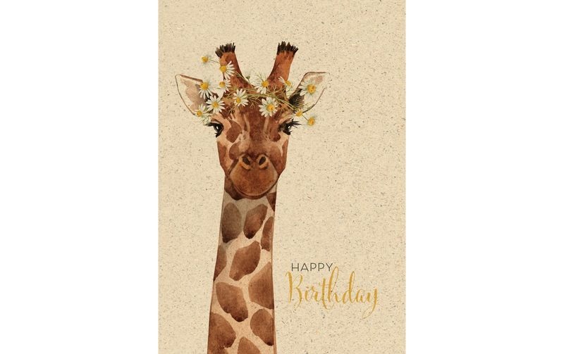 Natur Verlag Geburtstagskarte Giraffe 17.5 x 12.2 cm