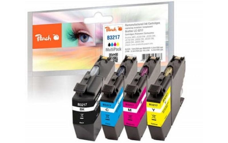 Peach Spar Pack Tintenpatronen kompatibel zu Brother LC-3217VALP