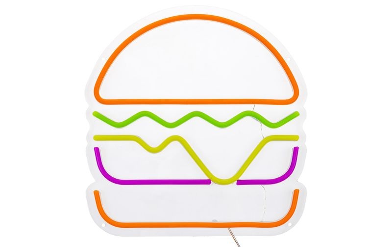 Vegas Lights LED Dekolicht Neonschild Hamburger 30 x 29 cm