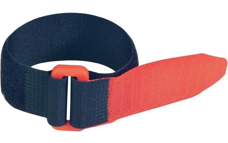 Fastech F101-16-350M Klettband mit Gurt Haft- und Flauschteil (L x B) 350 mm x 16 mm Schwarz, Rot 1 St.