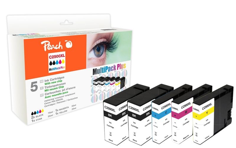 Peach Spar Pack Plus Tintenpatronen kompatibel zu Canon PGI-2500 XL