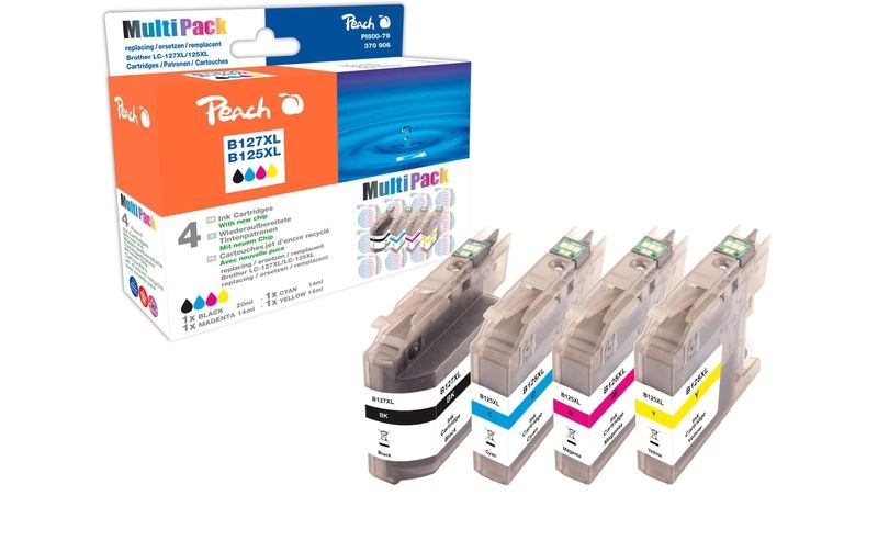 Peach Spar Pack Tintenpatronen kompatibel zu Brother LC-125XL, LC-127XL