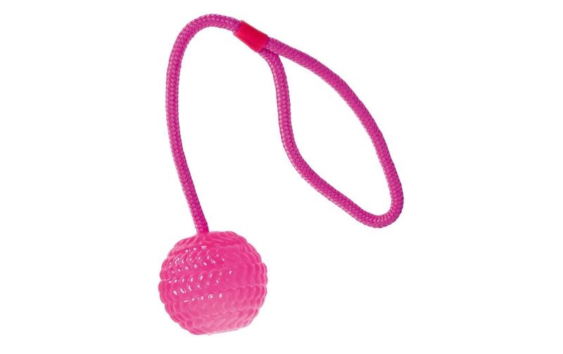 swisspet Ball mit Wurfseil, pink Hunde Spielzeug