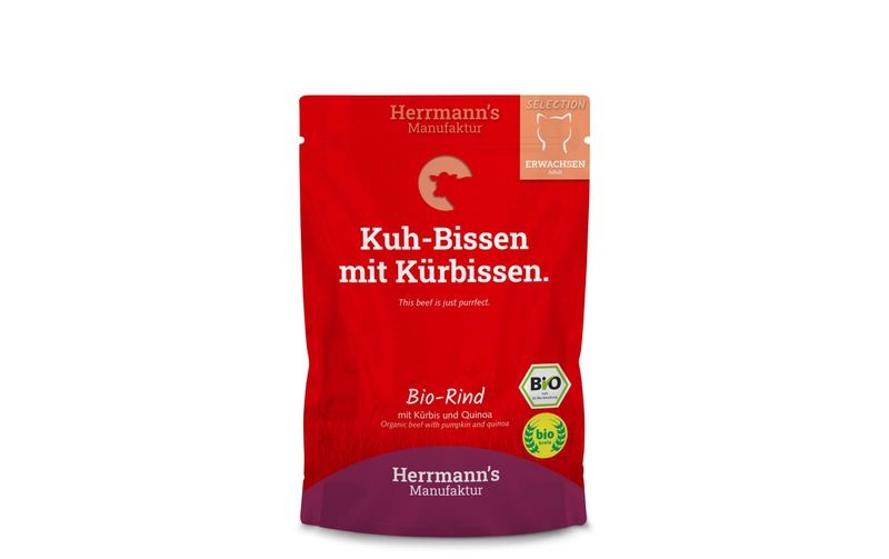 Herrmann's Nassfutter Bio Rind mit Kürbis und Quinoa