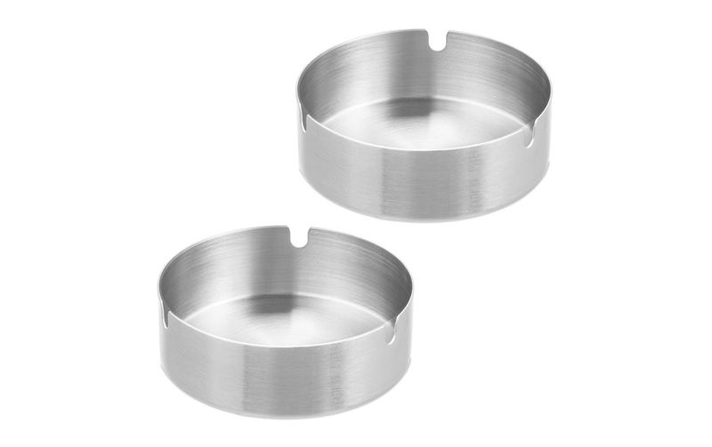 relaxdays Aschenbecher 2er Set Silber