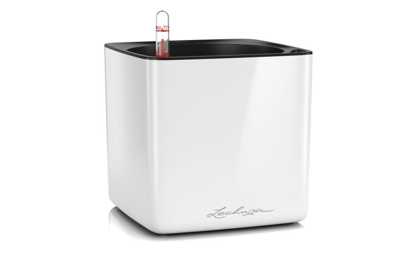 Lechuza Blumentopf CUBE Glossy 16 Weiss