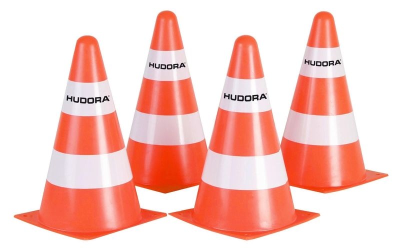 Hudora ® Pylone, 4 Stück - orange