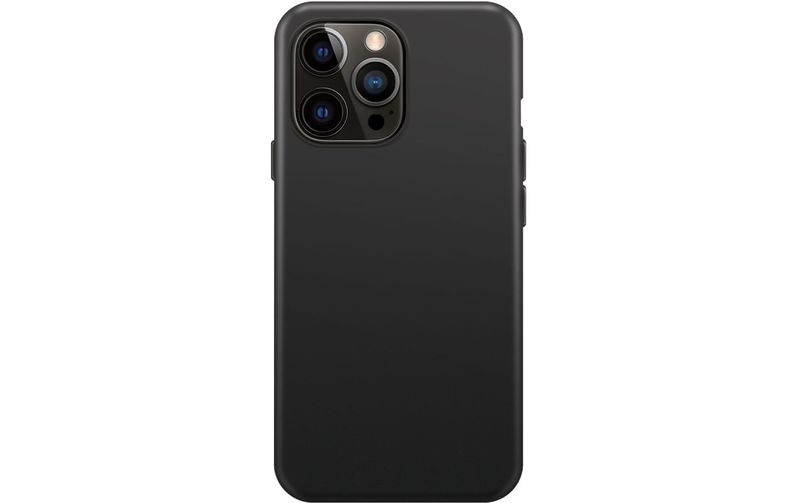 XQISIT - iPhone 14 MagSafe Antibakterielle Silikon Case Hülle (50437) - Schwarz
