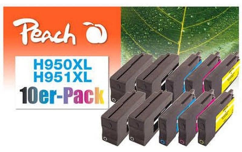 Peach 10er-Pack Tintenpatronen kompatibel zu HP No. 950, No. 951