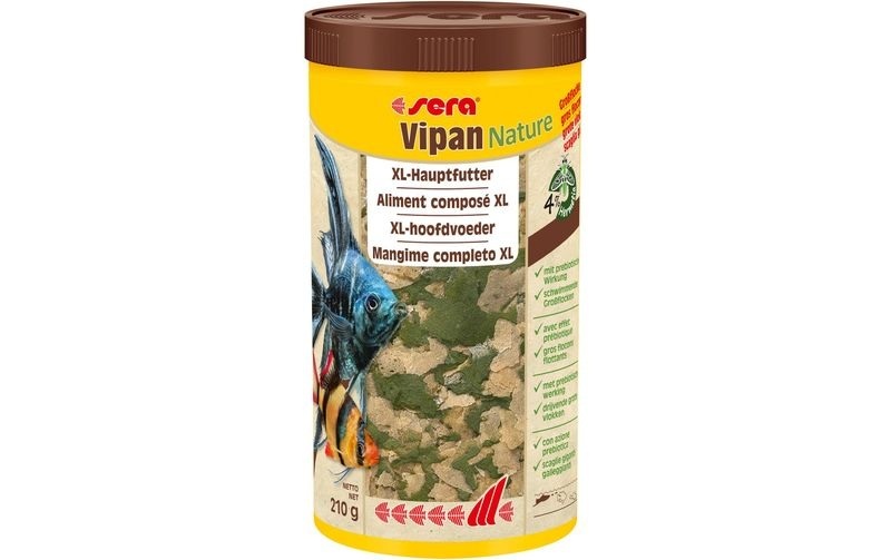 45373 - sera Vipan Nature Grossflocke 1000ml XL-Hauptfutter für alle Zierfische