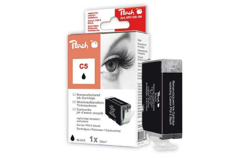 Peach Tintenpatrone schwarz kompatibel zu Canon PGI-5BK, 0628B001, 0628B029