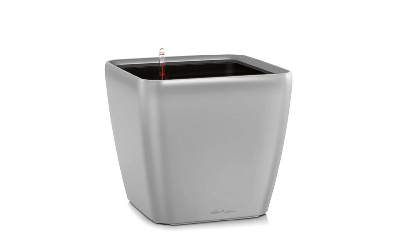 Lechuza - 4er-Set Blumenkästen mit Integriertem Bewässerungssystem Quadro Premium 21 LS - Silber