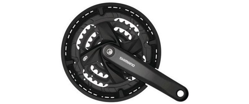 Shimano FC-M371 Kurbelgarnitur Trekking Vierkant 9-fach 48-36-26 Zähne schwarz 170mm 2019 Kurbelgarnituren