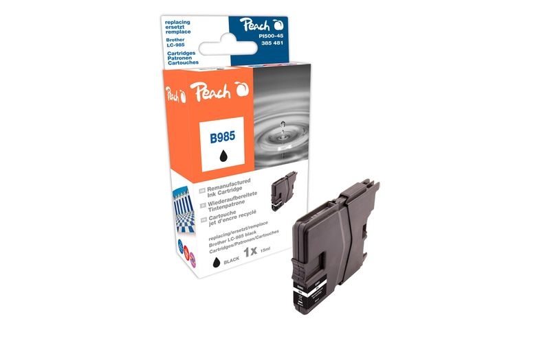 Peach Tinte schwarz PI500-45 kompatibel zu Brother LC-985 bk
