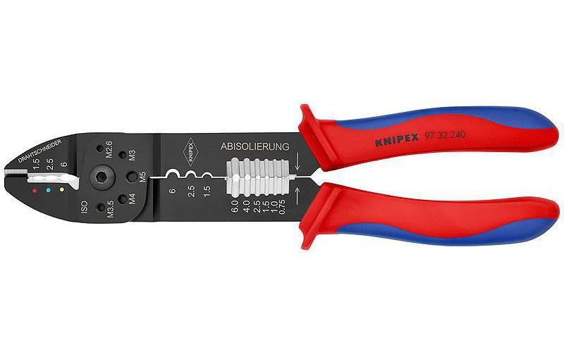 Knipex 97 32 240 Crimpzange Isolierte Kabelschuhe, Isolierte Steckverbinder 1.5 bis 6 mm²