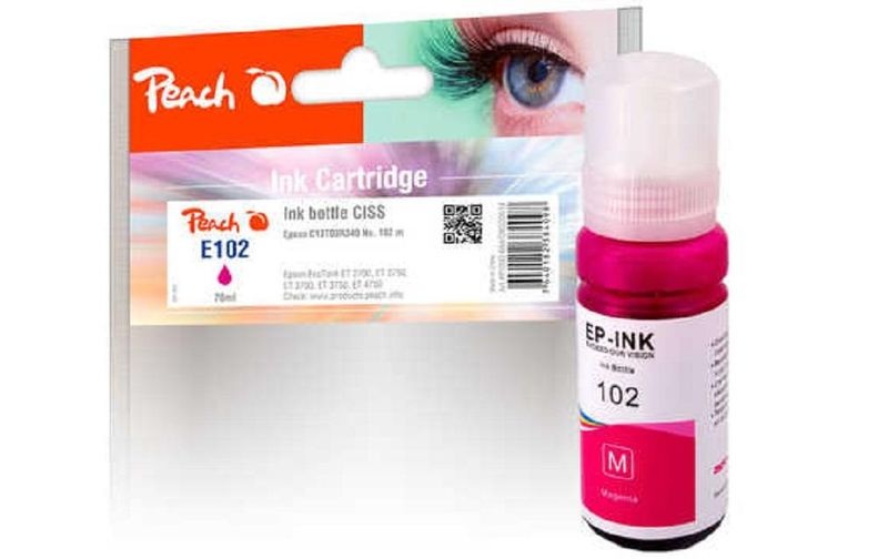 Peach Tintenbehälter magenta kompatibel zu Epson C13T03R340, 102 m