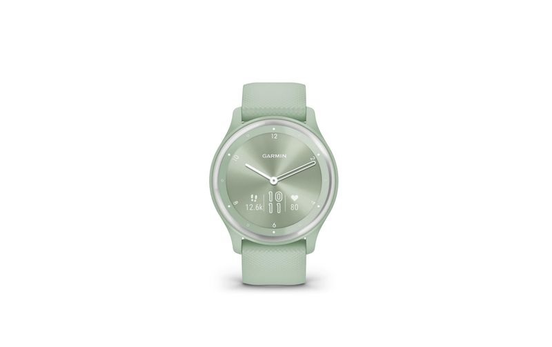 GARMIN vívomove Sport - Hybrid-Smartwatch (125 - 190 mm, Silikon, Mint/Silber)