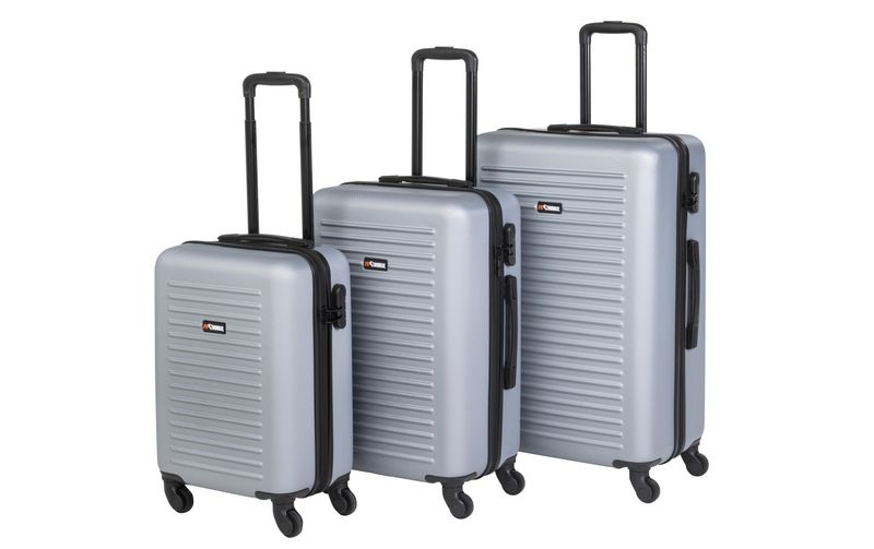 KOOR Reisekofferset 3-teilig, Silbergrau Reisekoffer