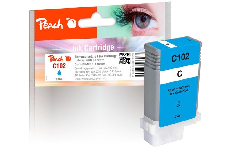 Peach XL-Tintenpatrone cyan kompatibel zu Canon PFI-102C