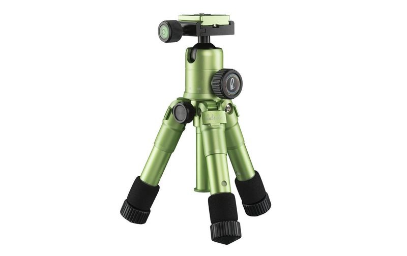 Mantona 21186 Dreibeinstativ 1/4 Zoll, 3/8 Zoll Arbeitshöhe=17 - 49.5 cm Grün Kugelkopf