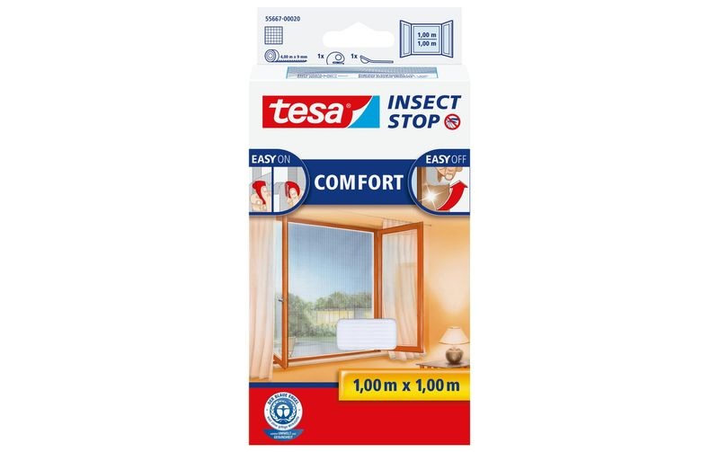 tesa Insect Stop Comfort 55667-20 Fliegengitter (L x B) 1000 mm x 1000 mm Weiß 1 St.