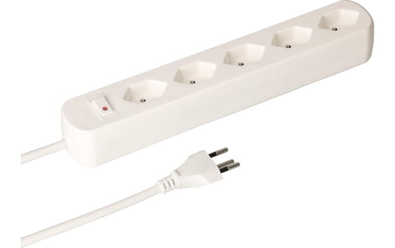 Max Hauri AG 160276 Steckdosenleiste mit Schalter 1 Stück Weiß CH-Stecker 1 St.