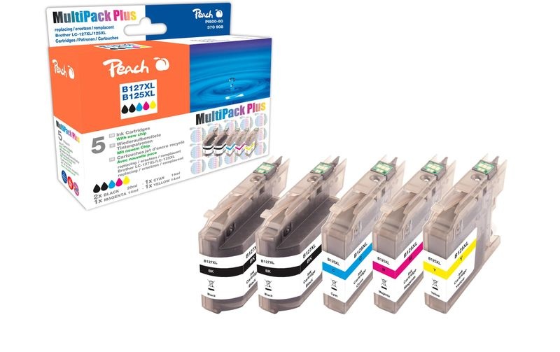 Peach Spar Pack Plus Tintenpatronen, kompatibel zu Brother LC-125XL, LC-127XL