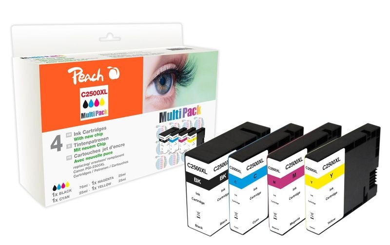 Peach Spar Pack Tintenpatronen, kompatibel zu Canon PGI-2500 XL