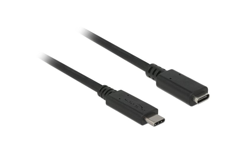 Delock USB 3.1 (Gen 1) Verlängerungskabel [1x USB-C™ Stecker - 1x USB-C™ Buchse] 2 m Schwarz