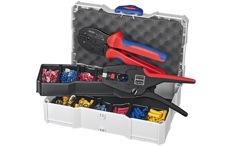 Knipex 97 90 22 Crimpzange Isolierte Kabelschuhe, Isolierte Steckverbinder, Isolierte Stoßverbinder 0.5 bis 6 mm² Inkl.
