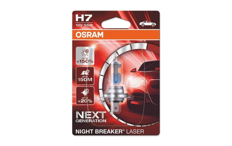 Osram Auto Halogen Leuchtmittel Night Breaker® Laser Next Generation H7 55 W 12 V