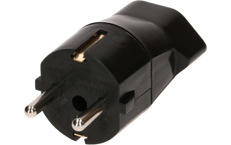 Max Hauri Reiseadapter Schuko ? T23 Schwarz Reise- Adapterstecker