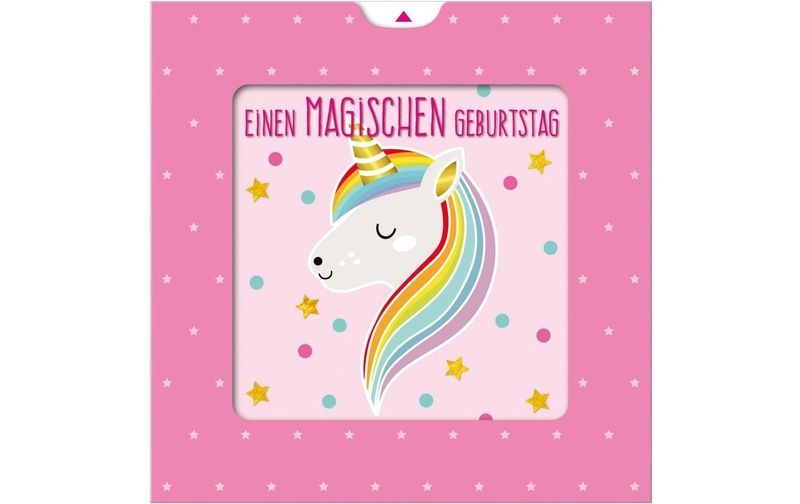 Susy Card Geburtstagskarte Einhorn 15 x 15 cm