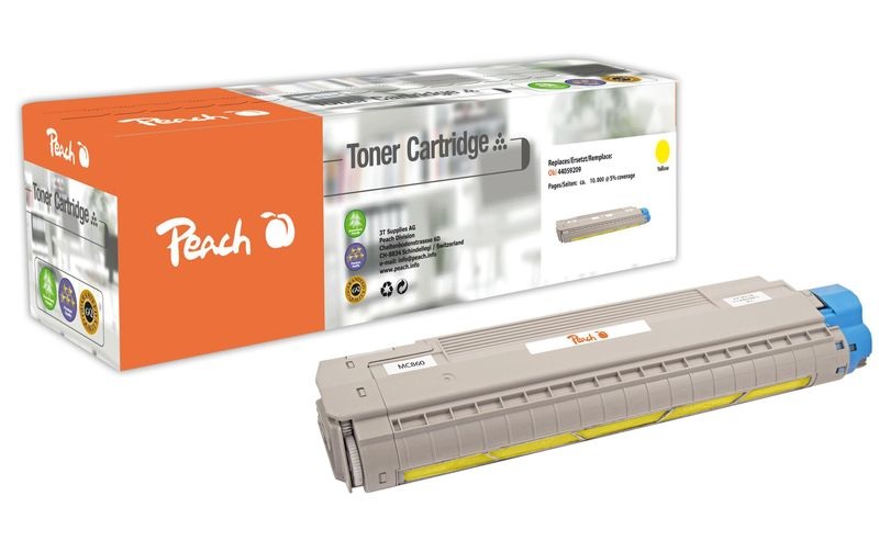 Peach Tonermodul gelb kompatibel zu OKI MC860, 44059209
