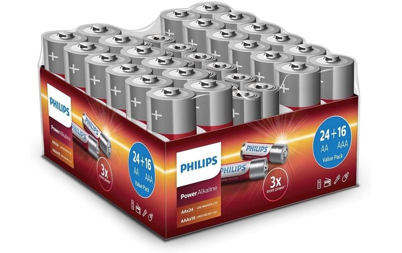 Alkaline Pack 24x AA + 16x AAA (40 Stück) Batterie