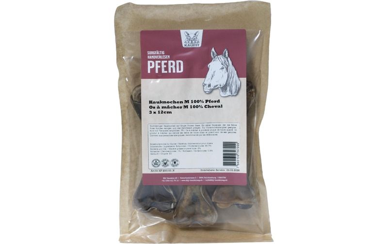 Kaufit Kauknochen Pferd, 12 cm, 165 g, 3 Stück