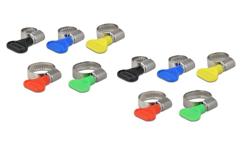 Delock Schlauchschellen-Set Diverse Grössen, Bunt 10 Stück