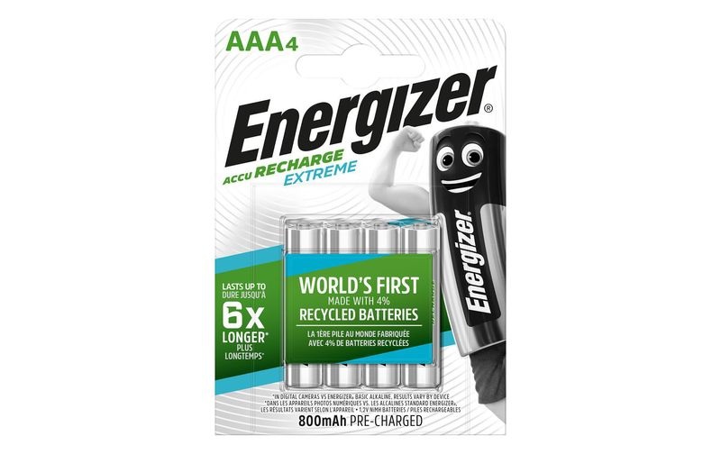 Energizer NiMH-Akku Extreme AAA 800mAh (4Stk.) Akku Batterie