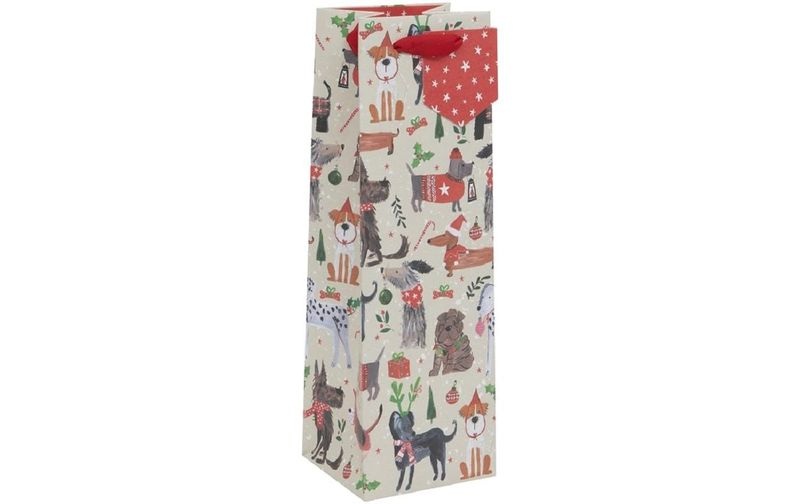 Cart Flaschentasche Christmas Bow Wow 110 x 340 x 100 mm
