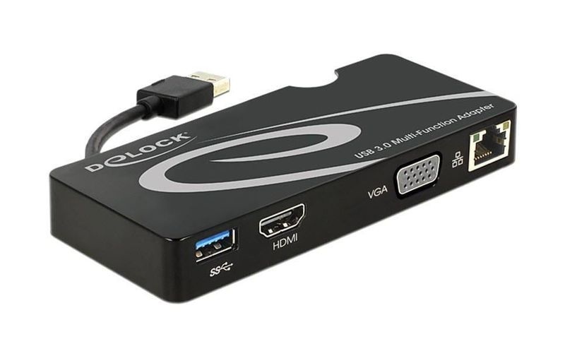 Netzwerkadapter 1 Gbit/s Delock USB 3.0 HDMI™, VGA, USB 3.0, LAN (10/100/1000 MBit/s)