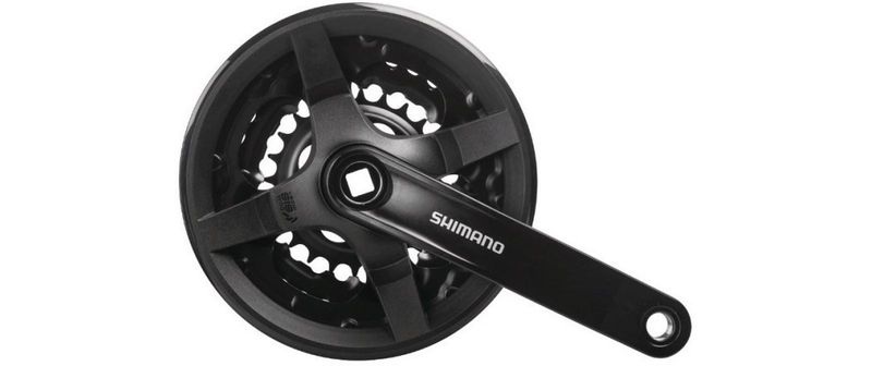 Shimano FC-TY301 Kurbelgarnitur Vierkant 6/7/8-fach 42/34/24 Zähne schwarz 150mm 2019 Kurbelgarnituren