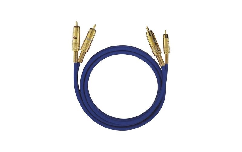 Cinch Audio Anschlusskabel [2x Cinch-Stecker - 2x Cinch-Stecker] 10 m Blau vergoldete Steckkontakte Oehlbach NF 1