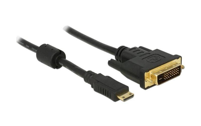 Delock HDMI / DVI Anschlusskabel [1x HDMI-Stecker C Mini - 1x DVI-Stecker 24+1pol.] 1 m Schwarz