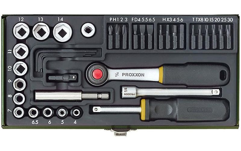 Proxxon Industrial Steckschlüssel-Bit-Einsatz-Set metrisch 1/4 (6.3 mm) 39teilig 23070