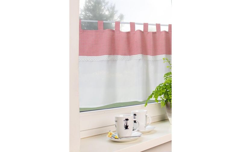 Stotz Decor AG Tagvorhang mit Schlaufe Dori 140 x 48 cm, Rot/Weiss