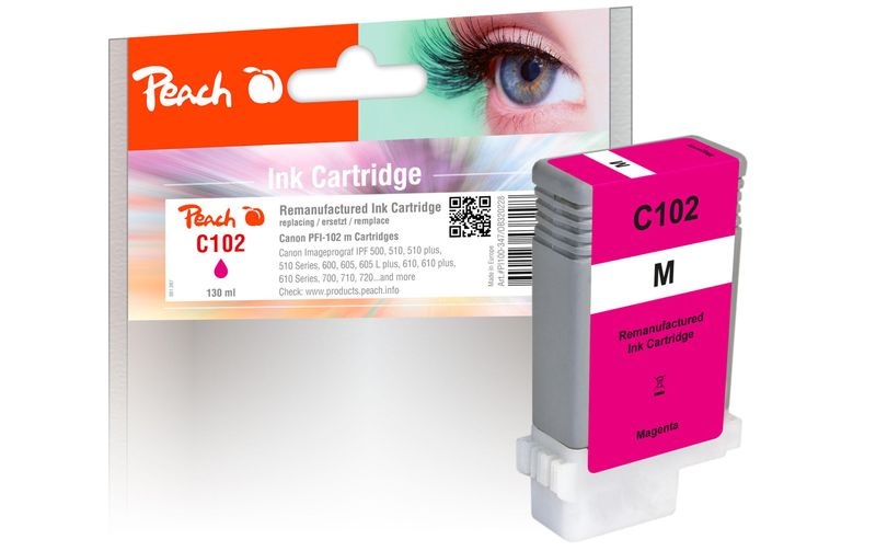 Peach XL-Tintenpatrone magenta kompatibel zu Canon PFI-102M