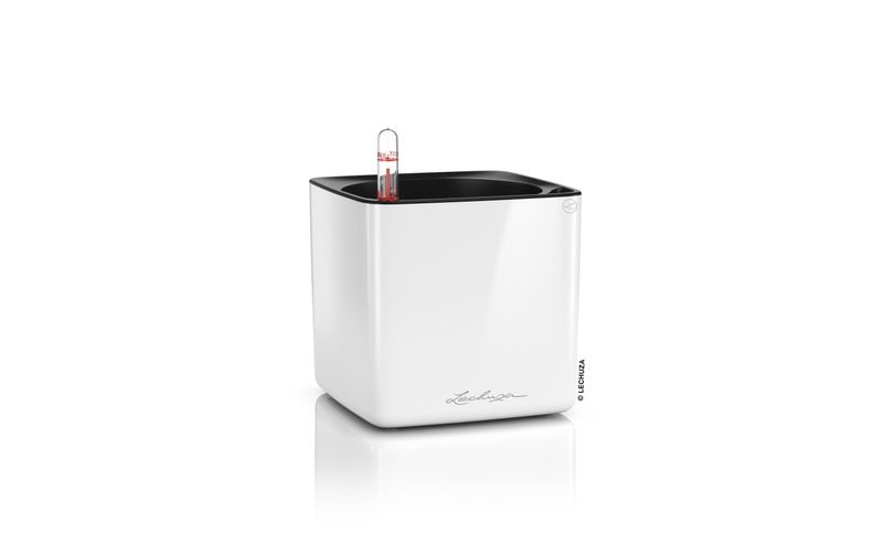 Lechuza Blumentopf CUBE Glossy 14 Weiss