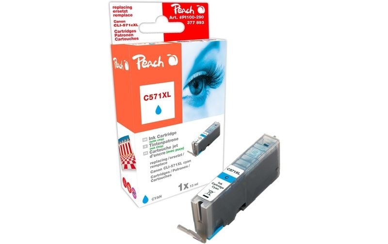 Peach Tintenpatrone XL cyan kompatibel zu Canon CLI-571XL c