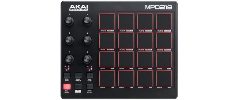 Akai Mpd218 - USB Midi Pad Controller (Schwarz)